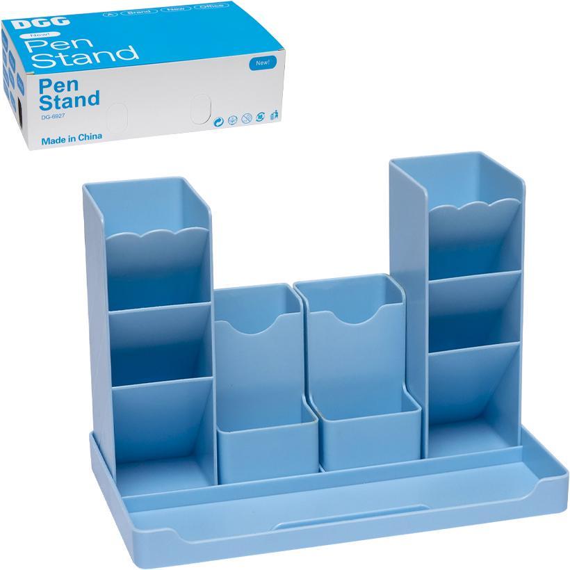 Органайзер на стіл пластиковий канцелярський «Блакитний» 17х14х24,5см, фото 1