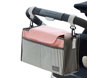 Універсальна сумка на коляску Baby Go 30×18 см для мами органайзер  колір рожевий