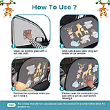 Універсальна дитяча сонцезахисна шторка для авто, анти-UV, без присосок, 2шт, фото 4