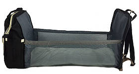 Рюкзак-манеж Чорний для мам водовідштовхувальний з пеленальним місцем 70х32 см