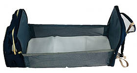 Рюкзак-манеж для мам Синій водовідштовхувальний з пеленальним місцем 70х32 см