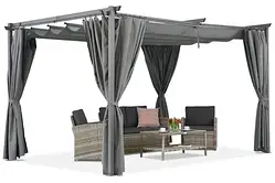 Терасова пергола антрацит з шторами La Palma 3x4 Garden Point