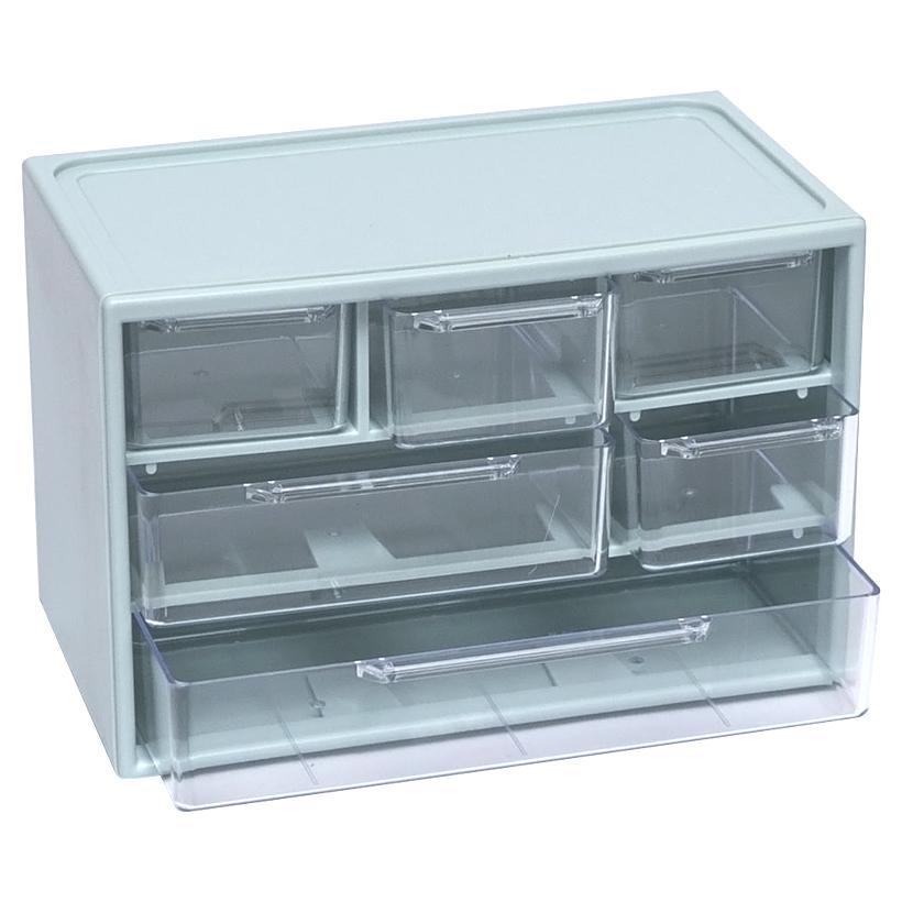 Органайзер на стіл пластиковий канцелярський 6 відділень «Сірий» 12х18х9,5см, фото 1