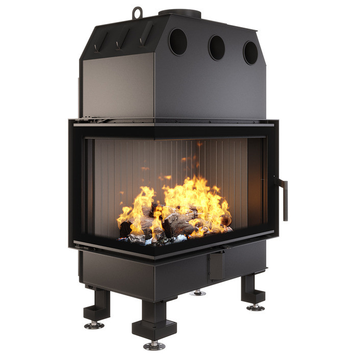 Камінні топки повітряні SAVEN Energy Каміни кутові топки 75x50x47L Вбудована камінна топка 16,5 кВт ECO