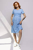 Літня сукня для вагітних та годування Gwinnett DR-25.013 блакитна з квітковим принтом