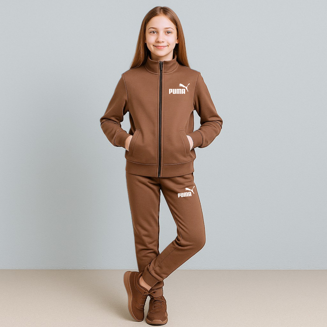 Спортивний Костюм на дівчинку 122-146 см 003497 Коричневий
