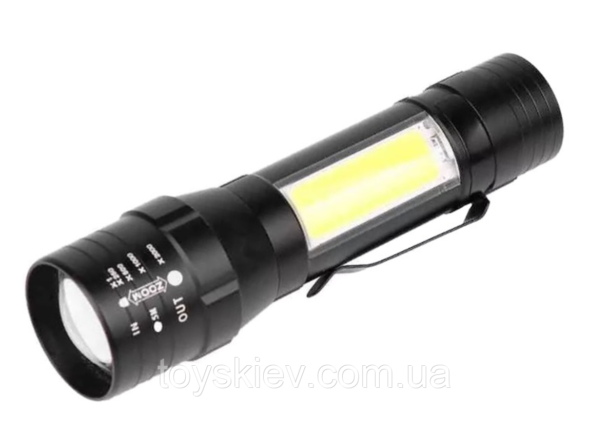 Ліхтар ручний Police BL-T6-19S/XPE COB/ zoom/microusb/вбудований акум, фото 1