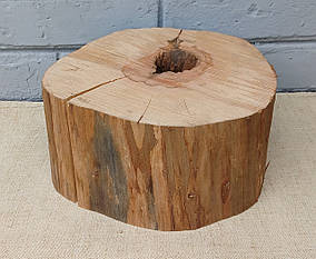 Пень дерева для рукоділля та творчості, не оброблений, сухий 230х230х120мм.