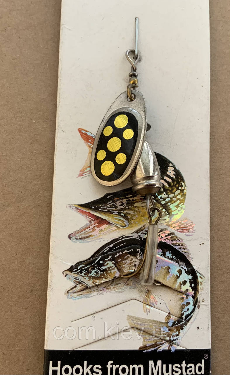 Блешня оберталка (вертушка) з серцевиною Condor 4 г / 67 мм (чорно-жовта голографічна), фото 1