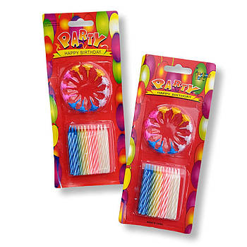 Свічки для торта з днем народження 24 штуки + ножки