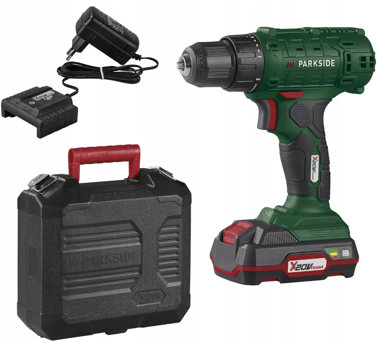 Акумуляторний шуруповерт PARKSIDE PBSA 20-Li A1 з акумулятором та зарядним пристроєм, фото 1