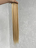 Волосся на заколках русяве мелірування №27H613 рівне пряме термо на кліпсах шпильках тресси набір 6 пасом, фото 2