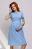 Сукня для вагітних та годування Gwinnett принт квіточки на блакитному, фото 3