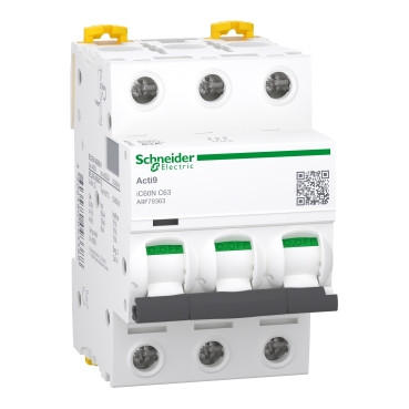 Авт. вимикач Schneider Electric Acti 9 iC60N(H) 3p 63A C 6kA A9F79363, фото 1