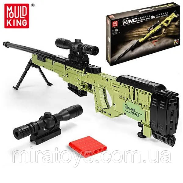 Дитячий конструктор "Снайперська гвинтівка AWM" Mould King 14010, стріляє після збирання, 1628 деталей