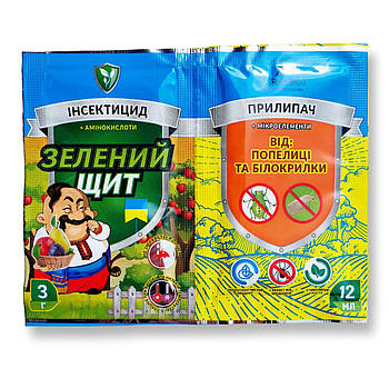 Рятівник від попелиці та білокрилки 3 г + Прилипач 10 мл Зелений Щит