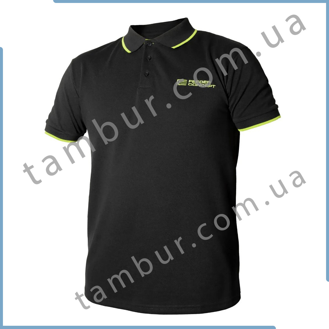 Футболка поло "FEEDER CONCEPT" BLACK (PL/бавовна, чорний)