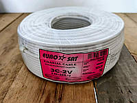 Кабель коаксіальний Eurosat 3C-2V (CCS, 75 Ом) білий 100м.