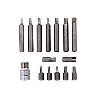 Набор вставок (бит) Torx (30 и 75 мм) Т20-Т55 15 предметов