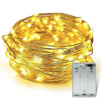 Світлодіодна гірлянда SunLamp Крапля Роси 100 LED, 10м тепле біле світло, батарейки 3АА Світлодіодна гірлянда