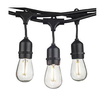 Вулична гірлянда з ретро лампами LED Edison 10шт Solar на сонячній батареї, від мережі та зарядкою від мережі