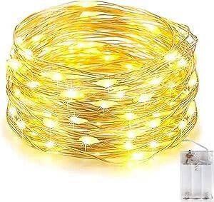 Світлодіодна гірлянда SunLamp Крапля Роси 200 LED, 20м тепле біле світло, батарейки 3АА Світлодіодний струнний