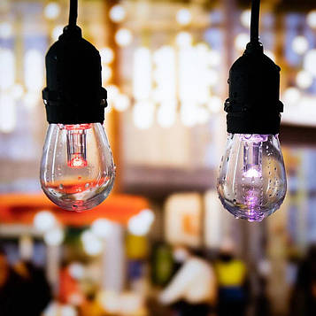 Вулична гірлянда з ретро лампами LED RGB Edison 10шт, 220V, 10метрів з перехідником