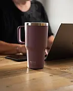 Стакан (ізольована чашка) SmartShake з ручкою з нержавіючої сталі Tumbler Plum 900 ml, фото 4
