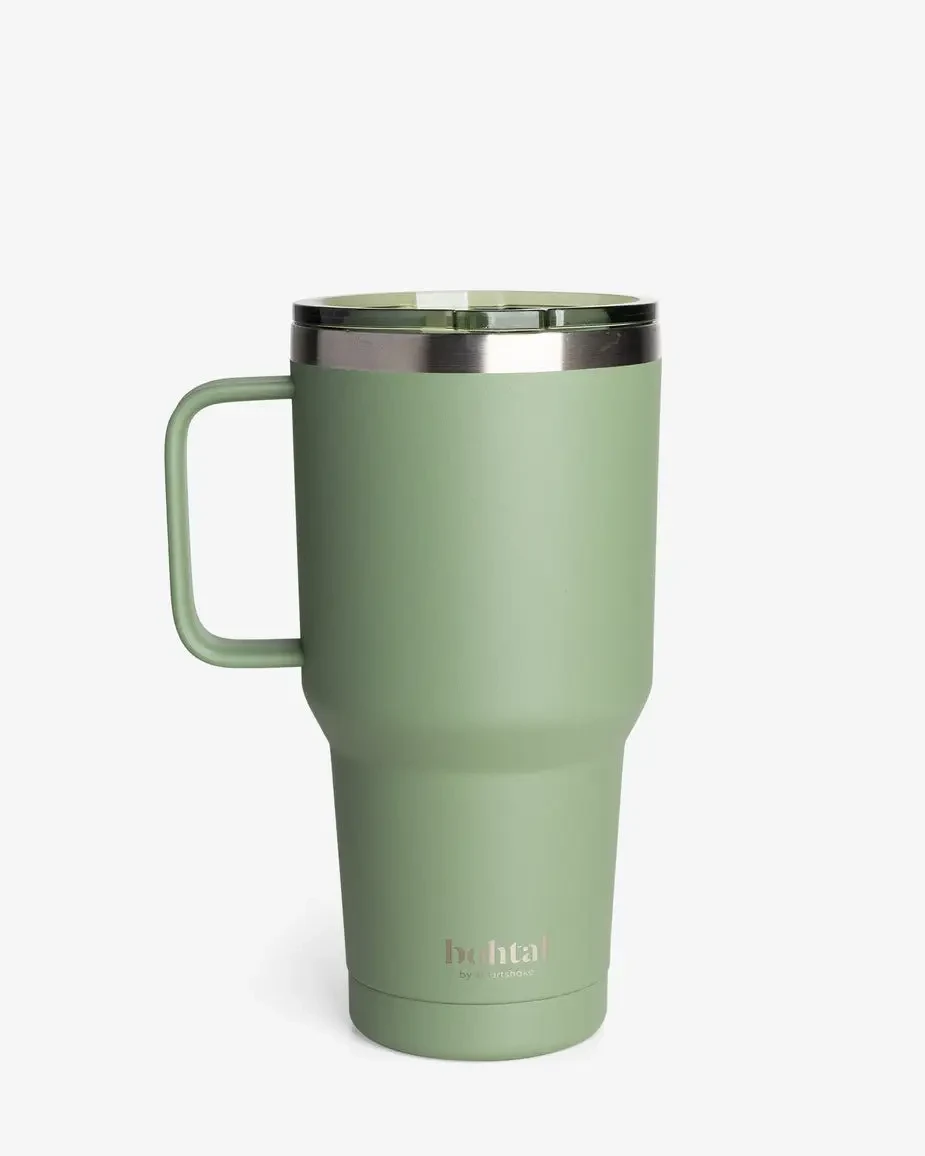 Стакан (ізольована чашка) SmartShake з ручкою з нержавіючої сталі Tumbler Green 900 ml, фото 1