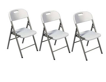 Крісла садові розкладні SpringFun 3шт набір - садові стільці для відпочинку Складні крісла 120кг Білий