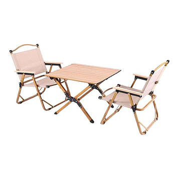 Кемпінговий набір KERMIT 2+1 - стіл 60см + 2 крісла Oxford 600D  Розкладні туристичні меблі для пікніка