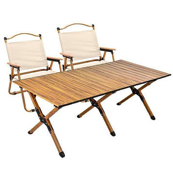 Кемпінговий набір KERMIT XL - стіл 180см + 2 крісла Oxford 600D  Розкладні туристичні меблі для великої