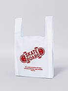 Пакет майка з Вашим лого Пакет для упаковки фасувальний білого кольору 44х75 см, фото 5