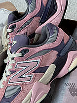 Жіночі кросівки New Balance 9060 Pink Lavender Нью Беланс 9060 рожеві бузковим замша текстиль демісезон, фото 4