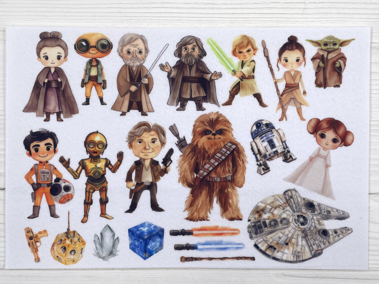 Фетр з принтом Зіркові війни. Світла сторона сили. Star wars (Корейський м'який 1,2 мм), фото 1
