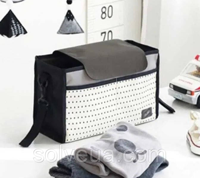 Сумка-органайзер Adamex для мами на дитячий прогулянковий візок 30×18 см.solve, фото 1