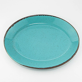 Тарілка овальна бірюзова 24см, фарфор, Porland