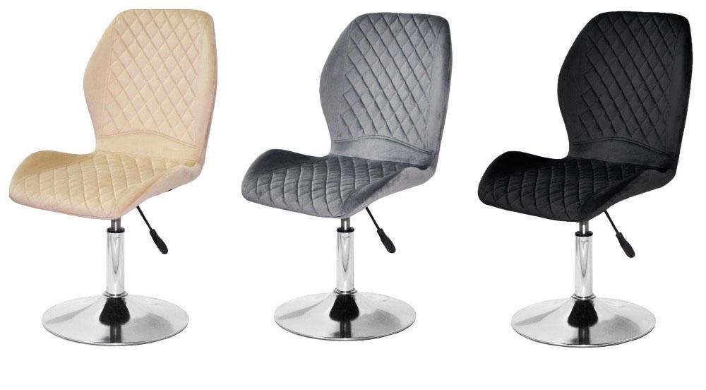 Стілець Fox CH-Base, на круглій хромованій нозі-дисці Ø410 мм із регулюванням висоти, м'яка оббивка, фото 1