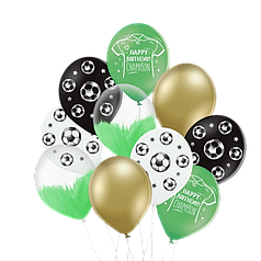 08 НАБІР ПОВІТРЯНИХ КУЛЬ 12" BELBAL-ББ Happy Birthday - Футбол (10шт)