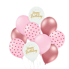 03 НАБІР ПОВІТРЯНИХ КУЛЬ 12" BELBAL-ББ Happy Birthday - червоні серця (10шт)