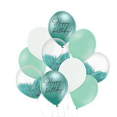 06 НАБІР ПОВІТРЯНИХ КУЛЬ 12" BELBAL-ББ Happy Birthday - Тіффані (10шт)