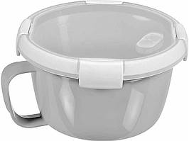 Контейнер-кружка для їжі Curver Smart to Go Eco 900 мл, пластиковий, з кришкою, сірий (00952)