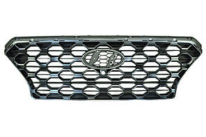 Решітка радіатора Хюндай Santa Fe 4 TM (2018-2021) дорест хромована під камеру