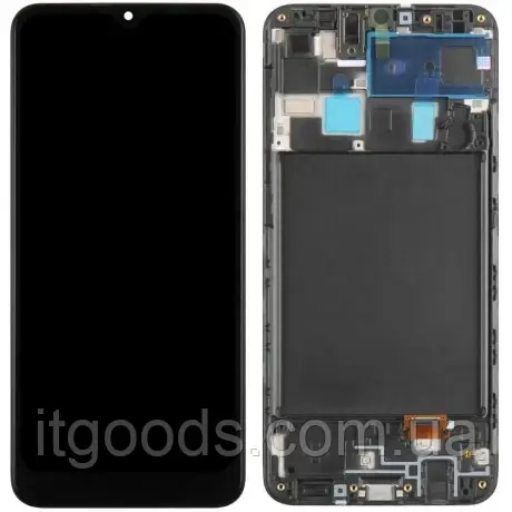 Дисплей (модуль) + тачскрін (сенсор) з рамкою Samsung Galaxy A20 A205 A205F A205G A205U A205W A205YN SM-A205F/DS, OLED