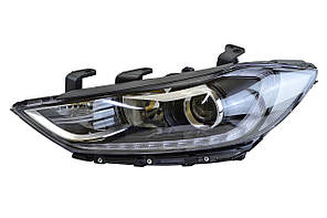 Фара Хюндай Elantra 6 AD (2016-2018) галоген лінзована ДХО (LED) (електрокоректор) ліва