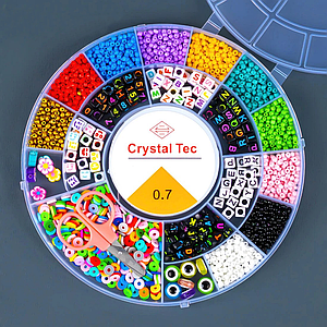 Набір бісеру та намистин для плетіння браслетів Плетінка 17см | Різнокольоровий