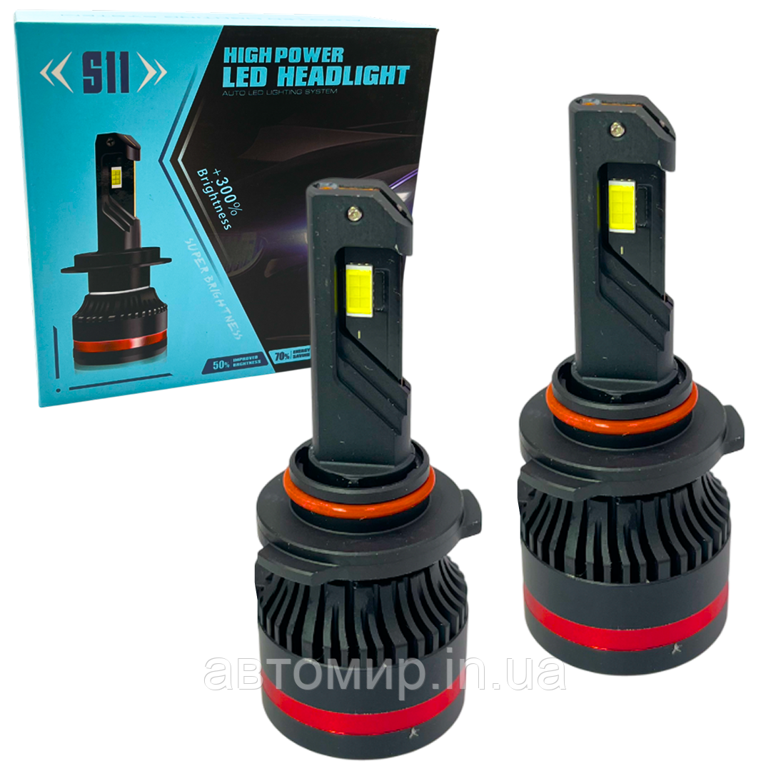 Автомобільні світлодіодні LED лампи у фару головного світла S11 LED HB3 6000K 9-36V 55W 2шт
