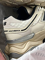 Жіночі кросівки New Balance 9060 Turtledove Нью Беланс 9060 бежеві з чорним замша текстиль демісезон, фото 4