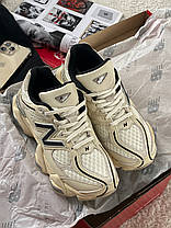 Жіночі кросівки New Balance 9060 Turtledove Нью Беланс 9060 бежеві з чорним замша текстиль демісезон, фото 5