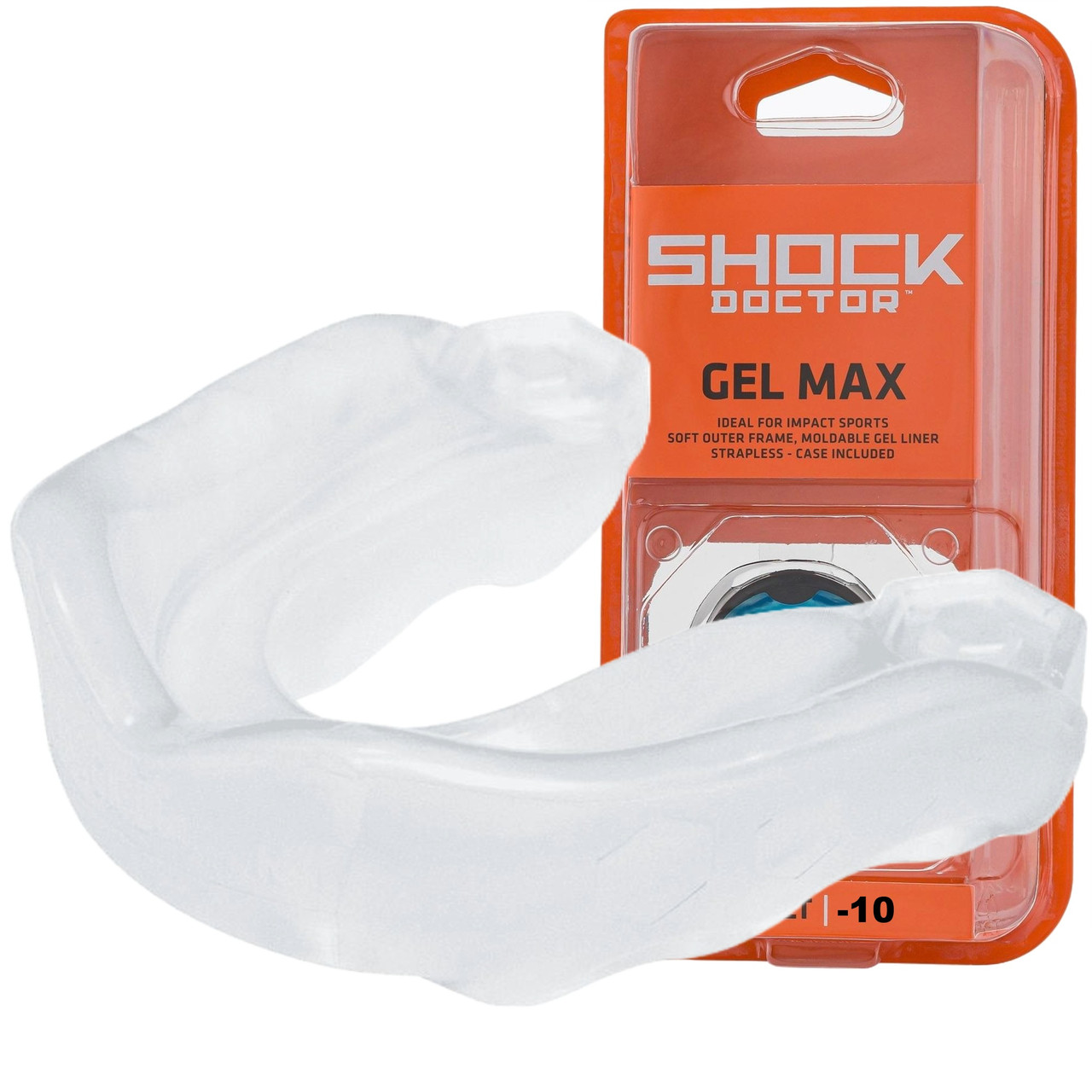 Капа Shock Doctor Gel Max дитяча (вік до 10р.) Clear (art. 6190-TC-YTR), фото 1